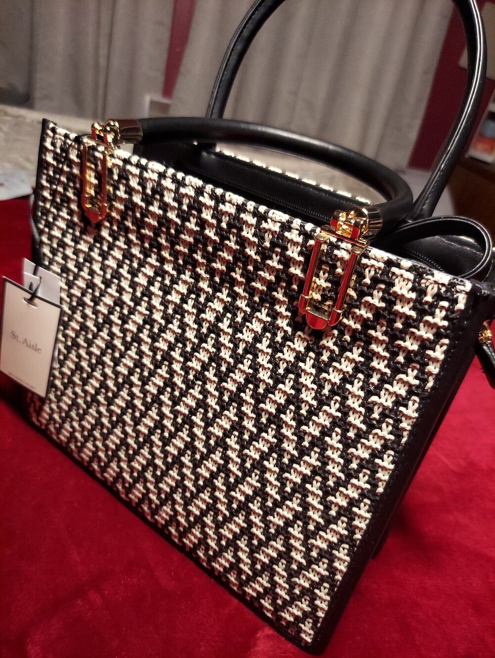 Ladies St. Aisle Black and White Handbag